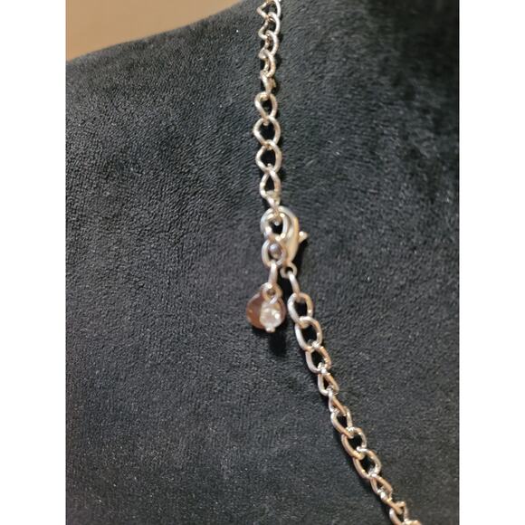 Women's Silver Tone Blue Faceted Crystal Bib Necklace Statement Fashion Jewelry - Picture 7 of 7